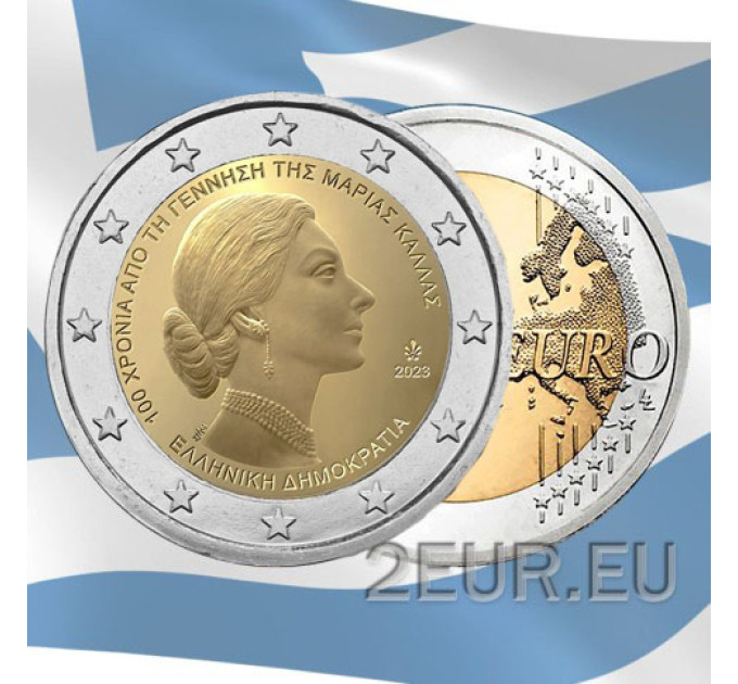 Griechenland 2 euro UNC 2023 – 100. Jahrestag der Geburt von Maria Callas