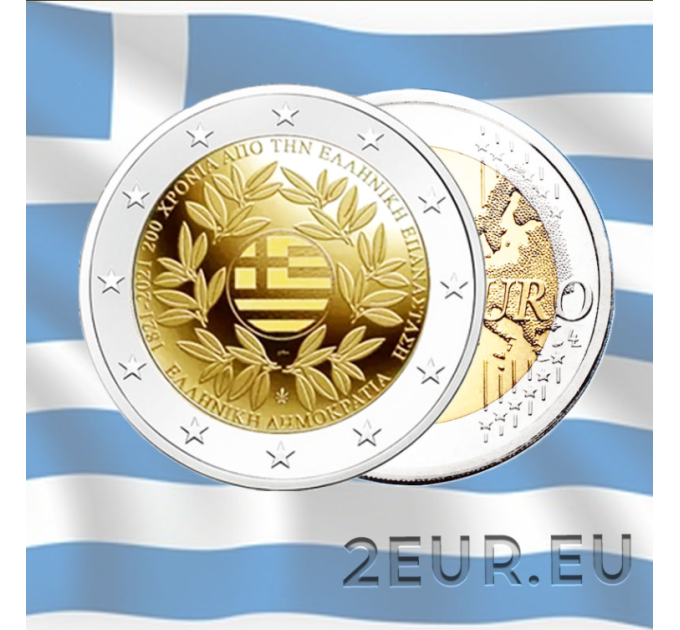 Griechenland 2 euro UNC 2021 - 200 Jahre nach der griechischen Revolution
