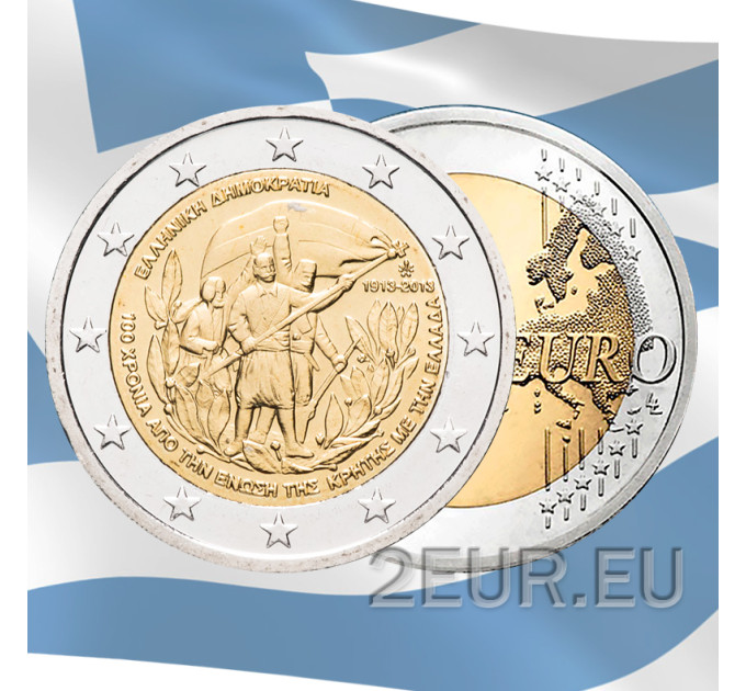 Griechenland 2 euro UNC 2013 - 100. Jahrestag der Union Kretas mit Griechenland