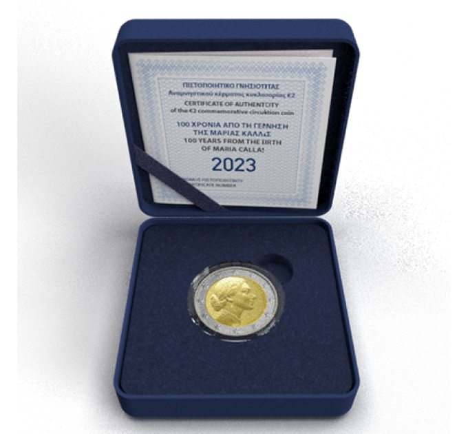 Griechenland 2 euro Proof 2023 - 100. Jahrestag der Geburt von Maria Callas