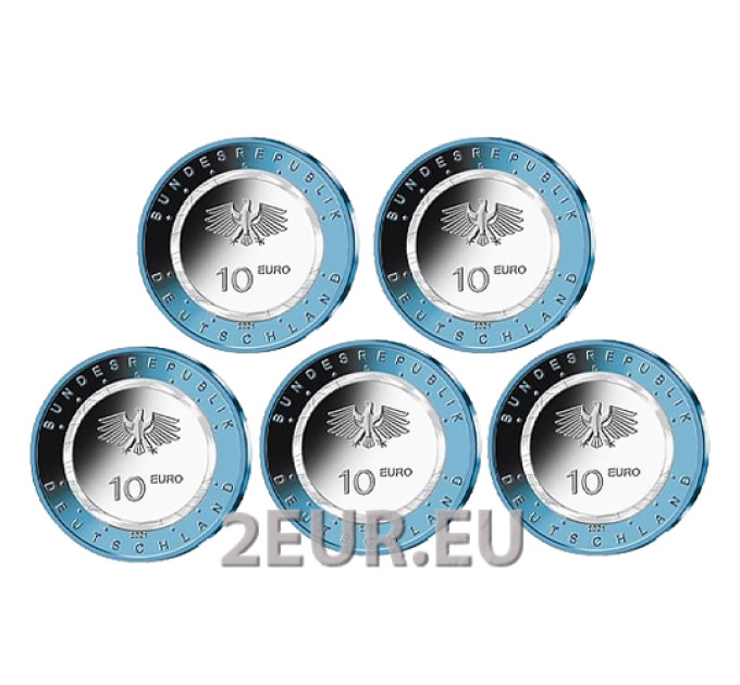 Deutschland 10 Euro UNC 2021 – Auf dem Wasser - ADFGJ
