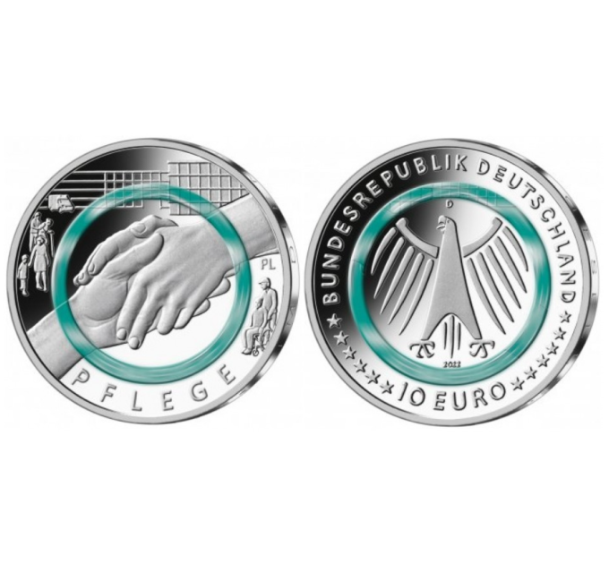 Deutschland 10 Euro UNC 2022 – Im Dienst der Gesellschaft – Pflege