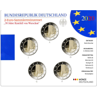  Deutschland 2 Euro-Münzsatz BU 2020 – 50 Jahre seit dem Kniefall von Warschau – Warschauer Kniefall – ADFGJ