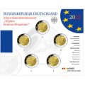  Deutschland 2 Euro-Münzsatz BU 2022 – 35 Jahre Erasmus – ADFGJ