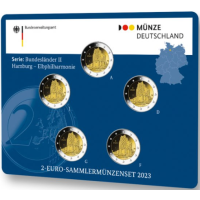  Deutschland 2 Euro-Münzsatz BU 2023 – Hamburg - Elbphilharmonie – ADFGJ