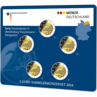  Deutschland 2 Euro-Münzsatz BU 2024 – Mecklenburg-Vorpommern – ADFGJ