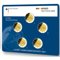  Deutschland 2 Euro-Münzsatz BU 2025 – 35 Jahre Deutsche Einheit – ADFGJ