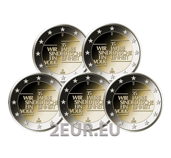 Deutschland 2 euro UNC 2025 - 35 Jahre Deutsche Einheit - ADFGJ