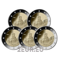 Deutschland 2 euro UNC 2022 - Thüringen - Wartburg - ADFGJ