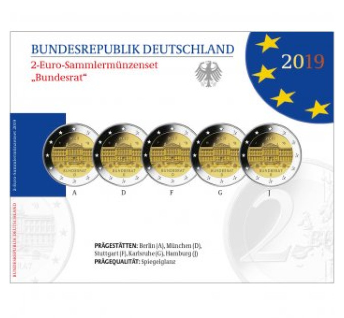 Deutschland 2 Euro PP 2019 - 70 Jahre seit der Verfassung des Bundesrates - Bundesrat
