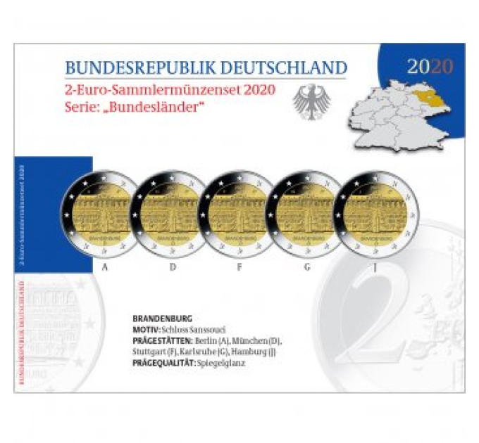 Deutschland 2 Euro PP 2020 – Brandenburg - Schloss Sanssouci