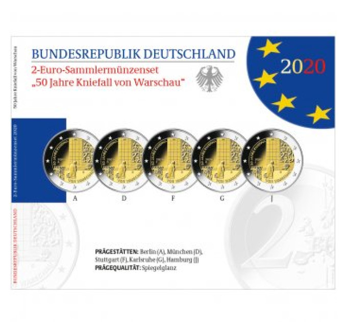 Deutschland 2 Euro PP 2020 – 50 Jahre seit dem Kniefall von Warschau – Warschauer Kniefall