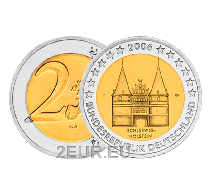 Deutschland 2 euro UNC 2006 - Holstentor in Lübeck - F - Stuttgart