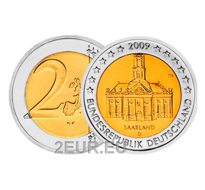 Deutschland 2 euro UNC 2009 - "Saarland Ludwigskirche Saarbrücken" - D - München