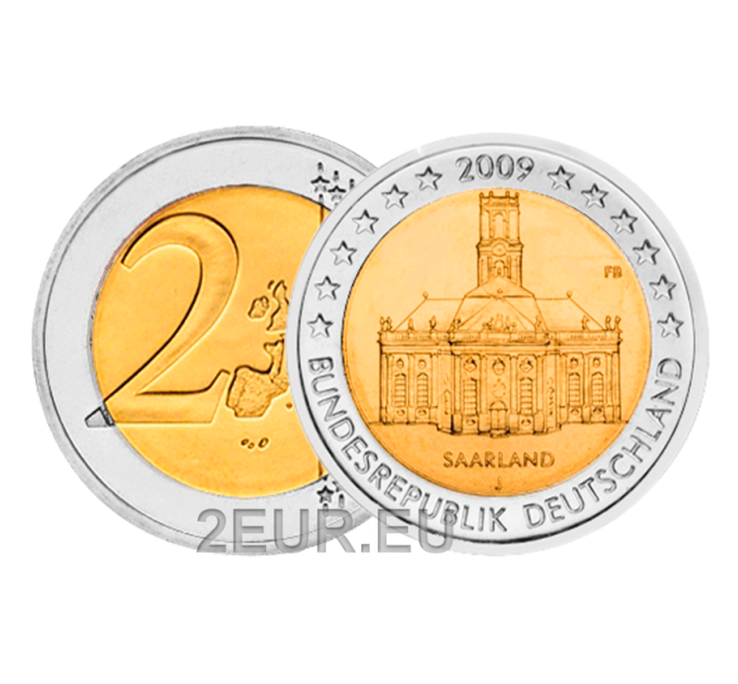 Deutschland 2 euro UNC 2009 - Saarland Ludwigskirche Saarbrücken - J - Hamburg