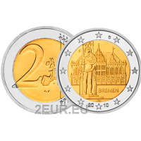 Deutschland 2 euro UNC 2010 - Rathaus und Roland - F - Stuttgart
