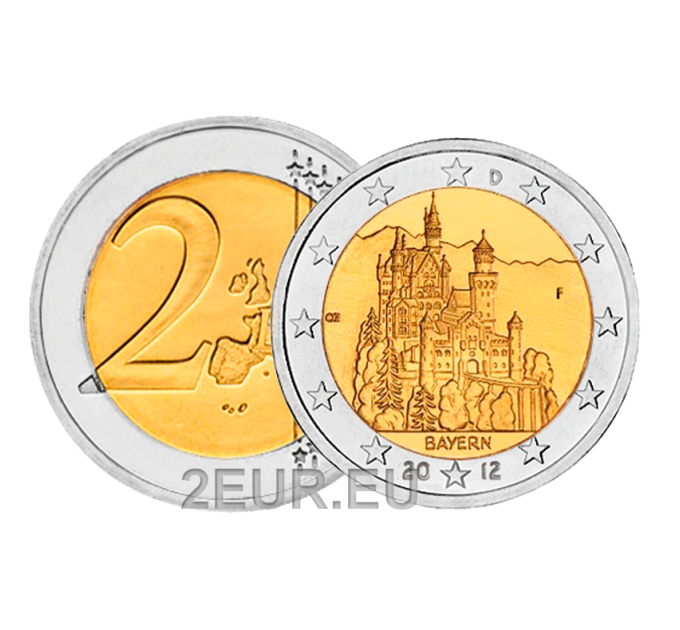 Deutschland 2 euro UNC 2012 - BAYERN - F - Stuttgart