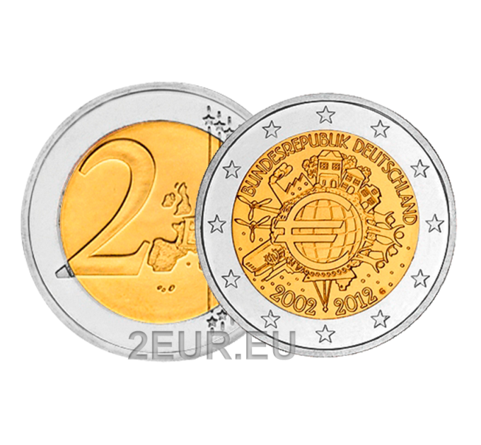 Deutschland 2 euro UNC 2012 - 10 Jahre Euro-Bargeld - G - Karlsruhe