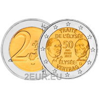 Deutschland 2 euro UNC 2013 - 50 Jahre Elysée-Vertrag - J - Hamburg