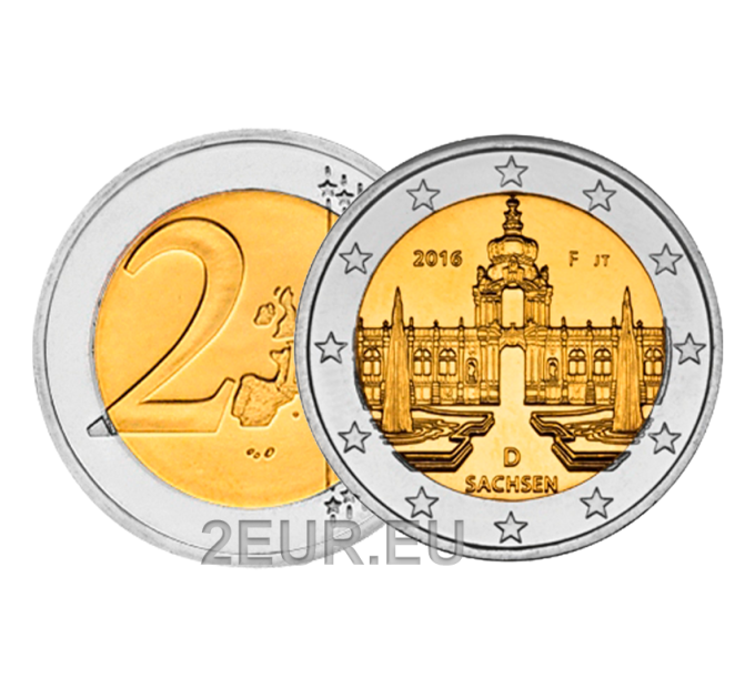 Deutschland 2 euro UNC 2016 - Zwinger in Dresden - F - Stuttgart