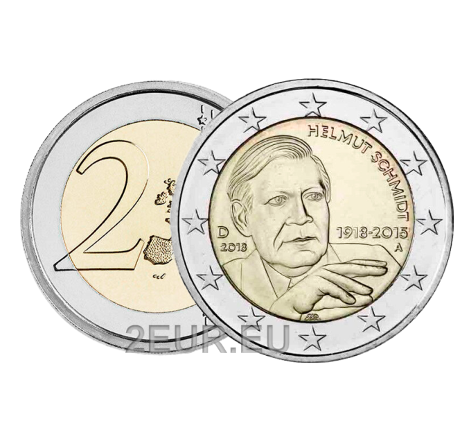 Deutschland 2 euro UNC 2018 - 100. Geburtstag von Helmut Schmidt - J - Hamburg
