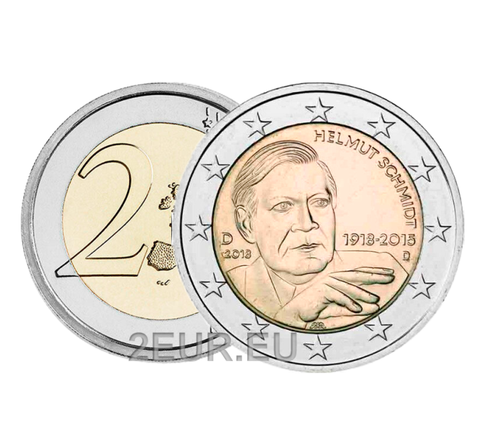 Deutschland 2 euro UNC 2018 - 100. Geburtstag von Helmut Schmidt - D - München