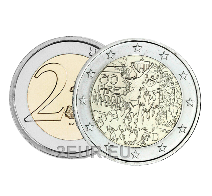 Deutschland 2 euro UNC 2019 - 30 Jahre Mauerfall - F - Stuttgart