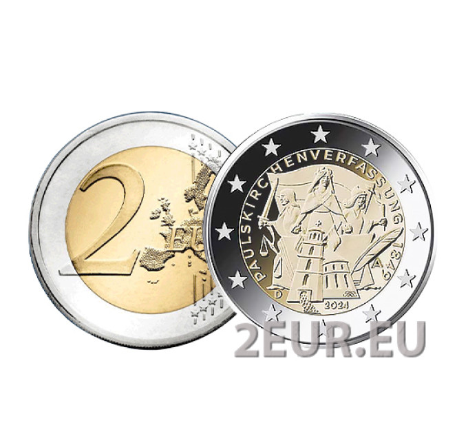 Deutschland 2 euro UNC 2024 - 175 Jahre Paulskirchenverfassung - D