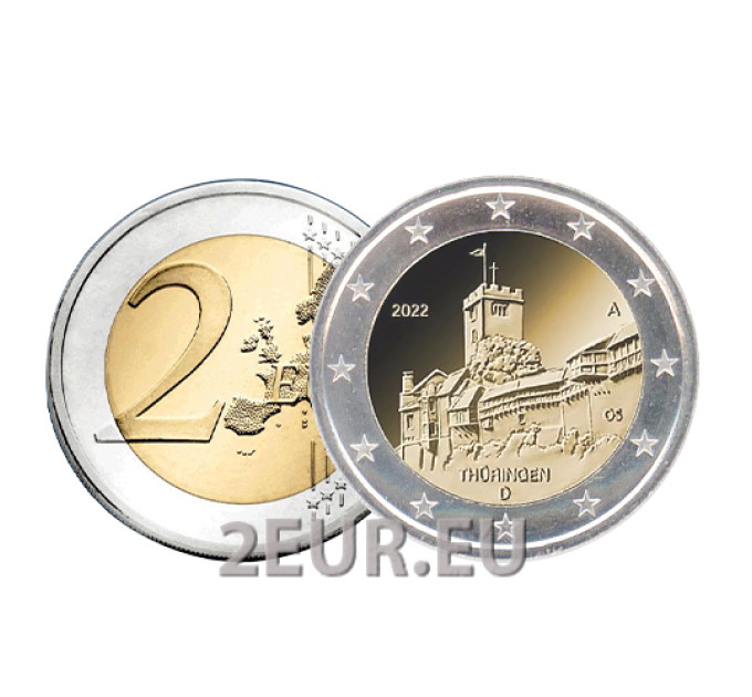Deutschland 2 euro UNC 2022 - Thüringen. Wartburg  - D - München