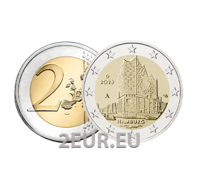 Deutschland 2 euro UNC 2023 - Hamburg - Elbphilharmonie  - A - Berlin