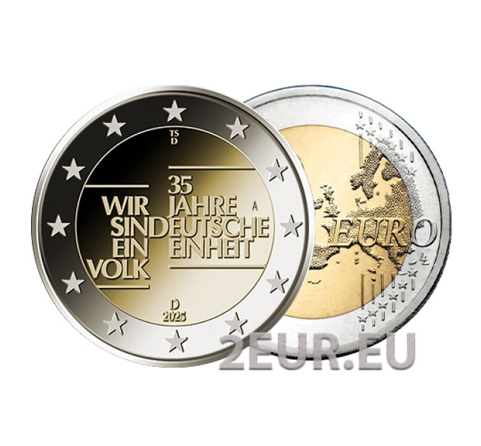 Deutschland 2 euro UNC 2025 - 35 Jahre Deutsche Einheit - F