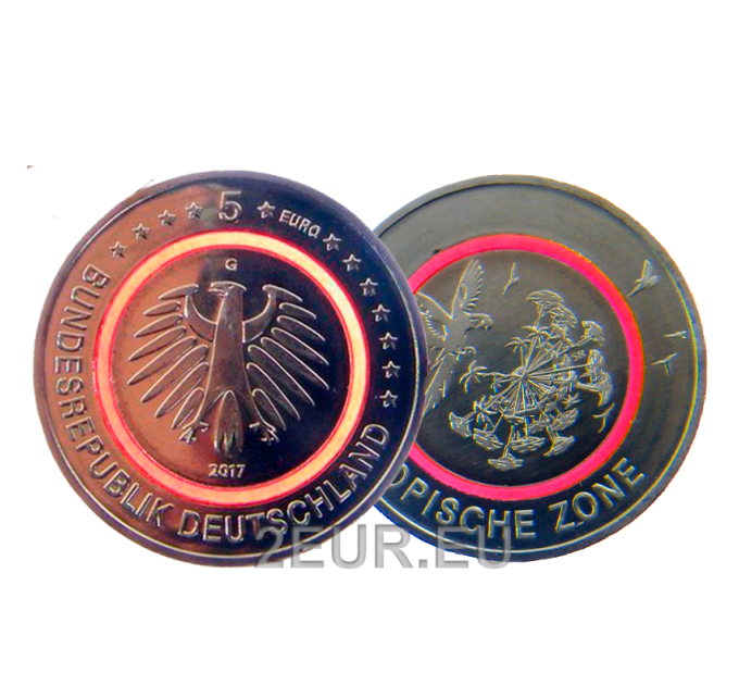 Deutschland 5 euro UNC 2017 - Klimazone Tropen - G - Karlsruhe