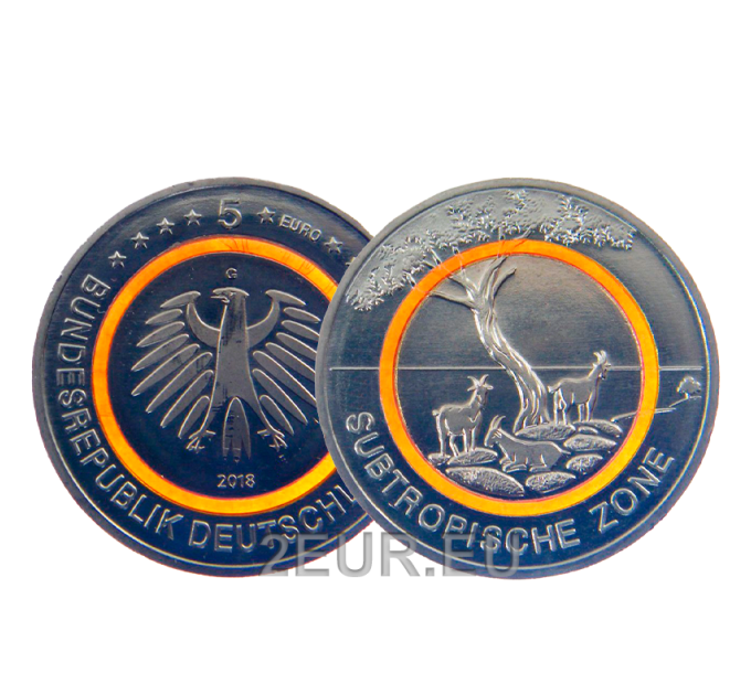 Deutschland 5 euro UNC 2018 - Subtropische Klimazone - G - Karlsruhe