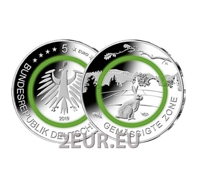 Deutschland 5 euro UNC 2019 - Klimazonen der Erde – Gemäßigte Zone - F
