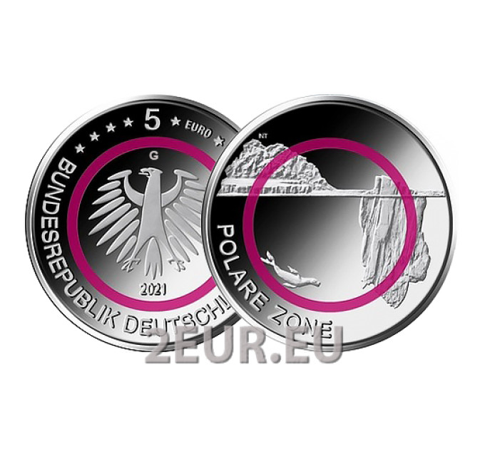 Deutschland 5 euro UNC 2021 - Polarzone - G - Karlsruhe