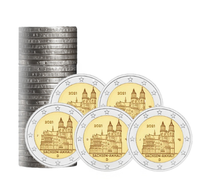 Deutschland 2 euro rollen UNC 2021 - Saxony-Anhalt - ADFGJ