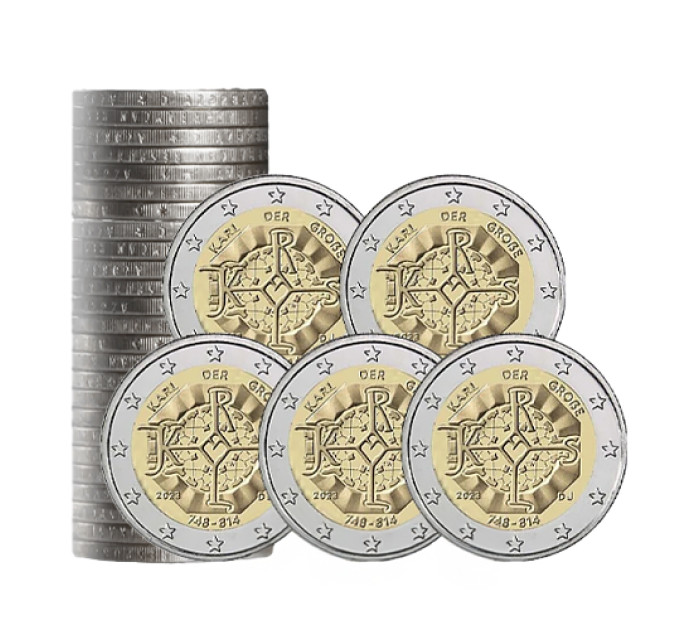 Deutschland 2 euro rollen UNC 2023 - 1275. Jahrestag der Geburt Karls des Großen - ADFGJ