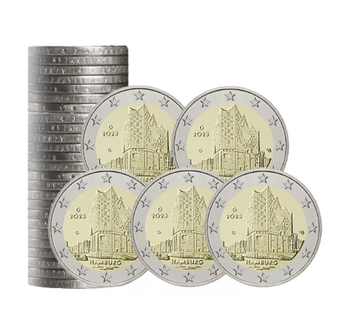 Deutschland 2 euro rollen UNC 2023 - Hamburg - Elbphilharmonie - ADFGJ