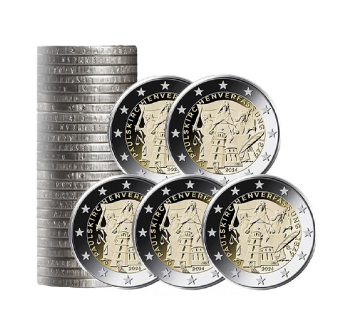Deutschland 2 euro rollen UNC 2024 - 175 Jahre Paulskirchenverfassung - ADFGJ