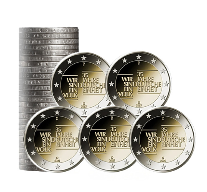 Deutschland 2 euro rollen UNC 2025 - 35 Jahre Deutsche Einheit - ADFGJ