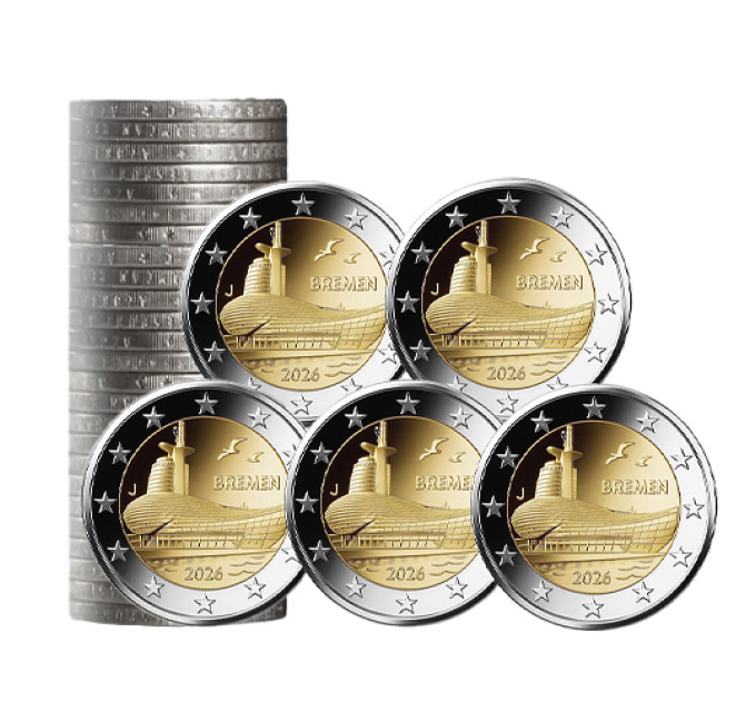 Deutschland 2 euro rollen UNC 2026 - Bremen - ADFGJ