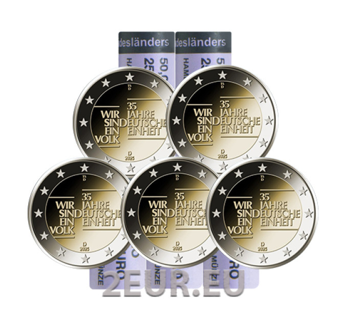 Deutschland 2 euro rollen UNC 2025 - 35 Jahre Deutsche Einheit - ADFGJ