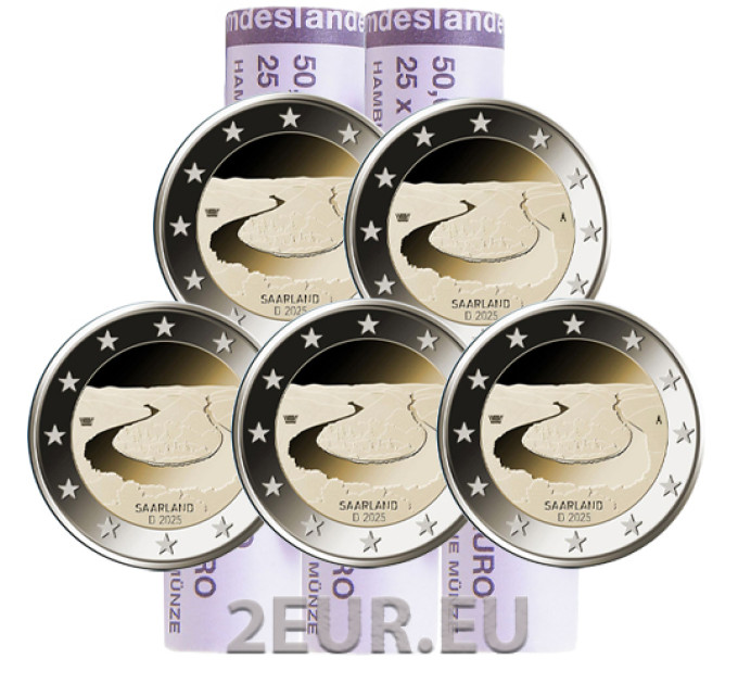 Deutschland 2 euro rollen UNC 2025 - SAARLAND - ADFGJ