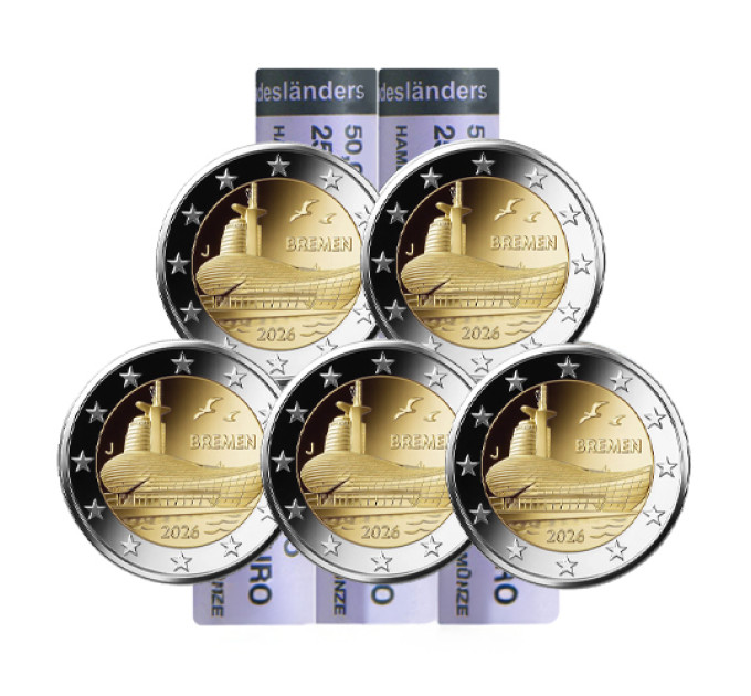 Deutschland 2 euro rollen UNC 2026 - Bremen - ADFGJ