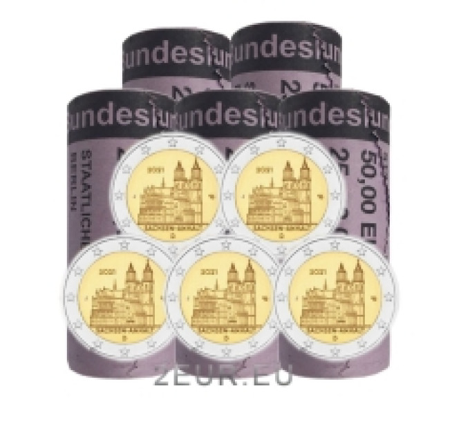 Deutschland 2 euro rollen UNC 2021 - Saxony-Anhalt - ADFGJ