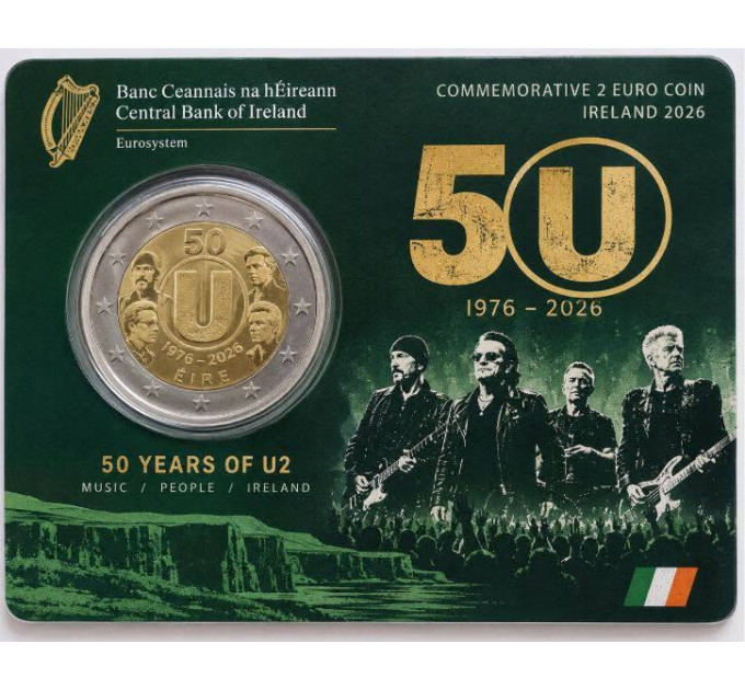 Irland 2 euro BU 2026 - U2 – 50. Jubiläum