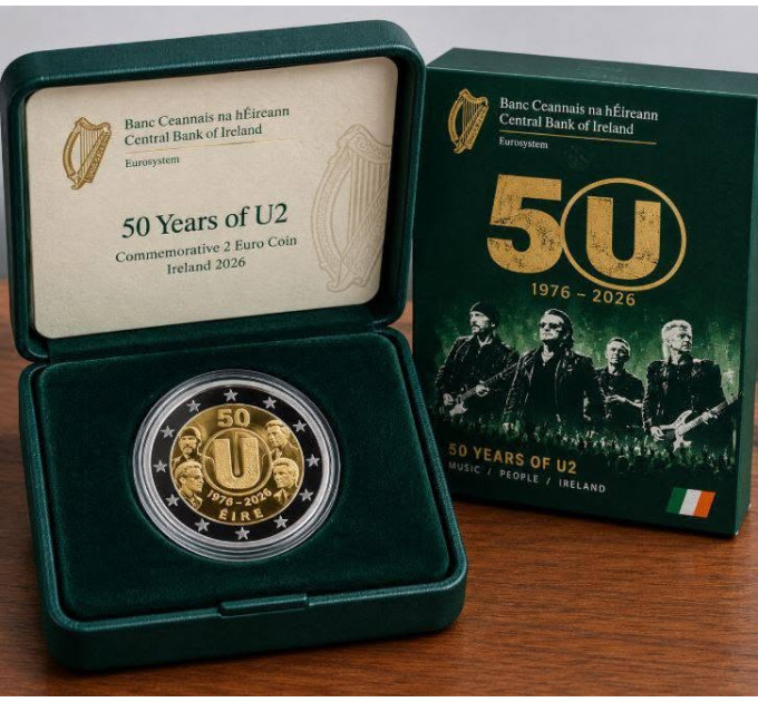 Irland 2 euro proof 2026 - U2 – 50. Jubiläum