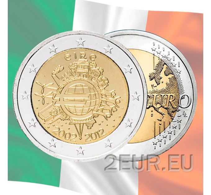 Irland 2 euro UNC 2012 – 10 Jahre Euro-Bargeld