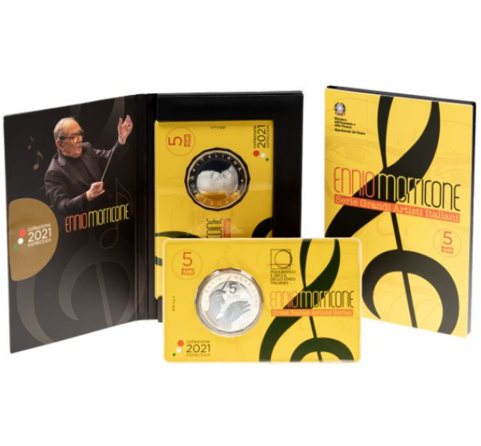 Italien 5 Euro BU 2021 - Große italienische Künstlerreihe – Ennio Morricone