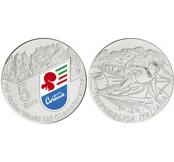Italien 5 Euro Silber BU 2021 - ALPINE SKI-WELTMEISTERSCHAFTEN